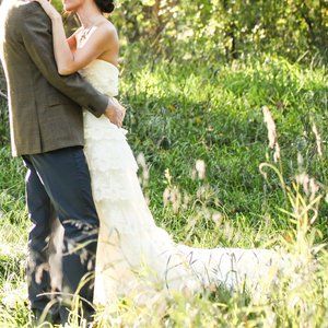 Manuel Mota Pronovias Atalaya Tiered Lace Dress